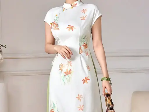 典雅絲綢現代旗袍